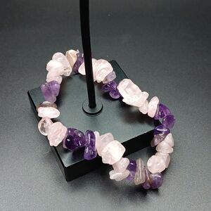 Rose‎ Quartz & Amethyst Bracelet New In Box